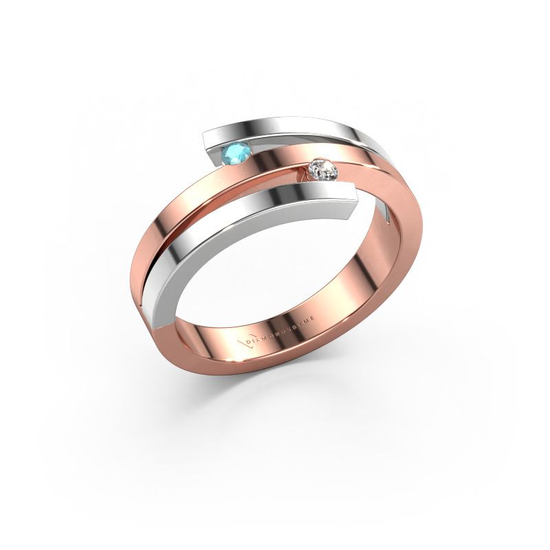 Ring Roxane 585 Roségold Blau Topas 2 mm