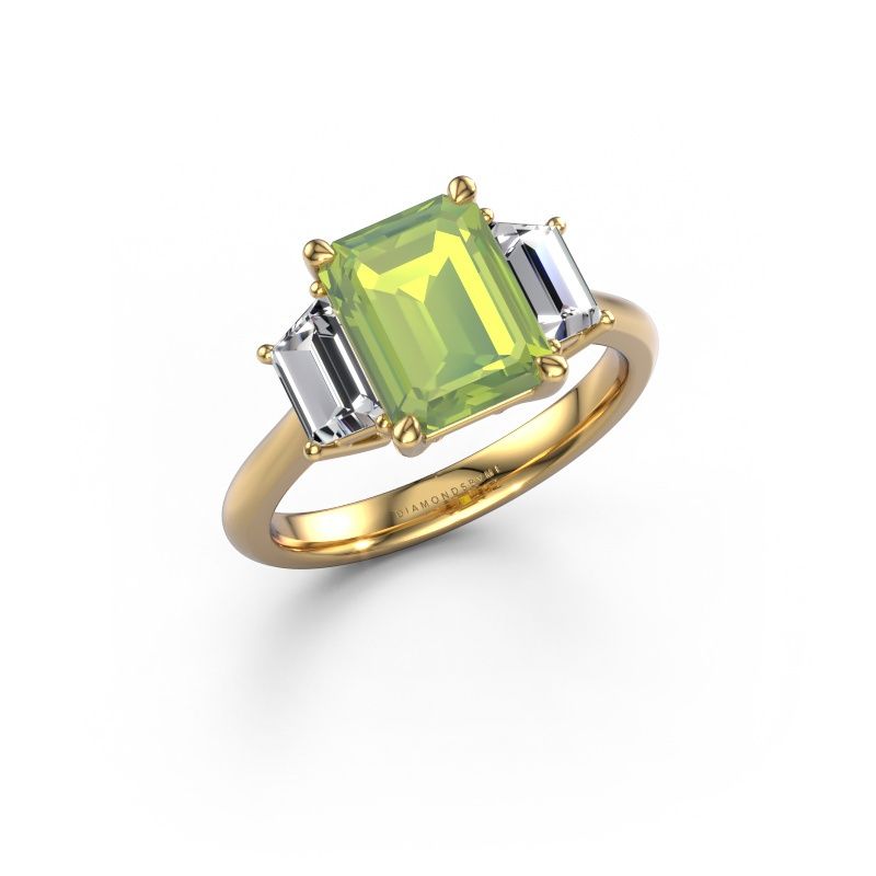 Engagement ring Maggie EME 585 gold peridot 9x7 mm