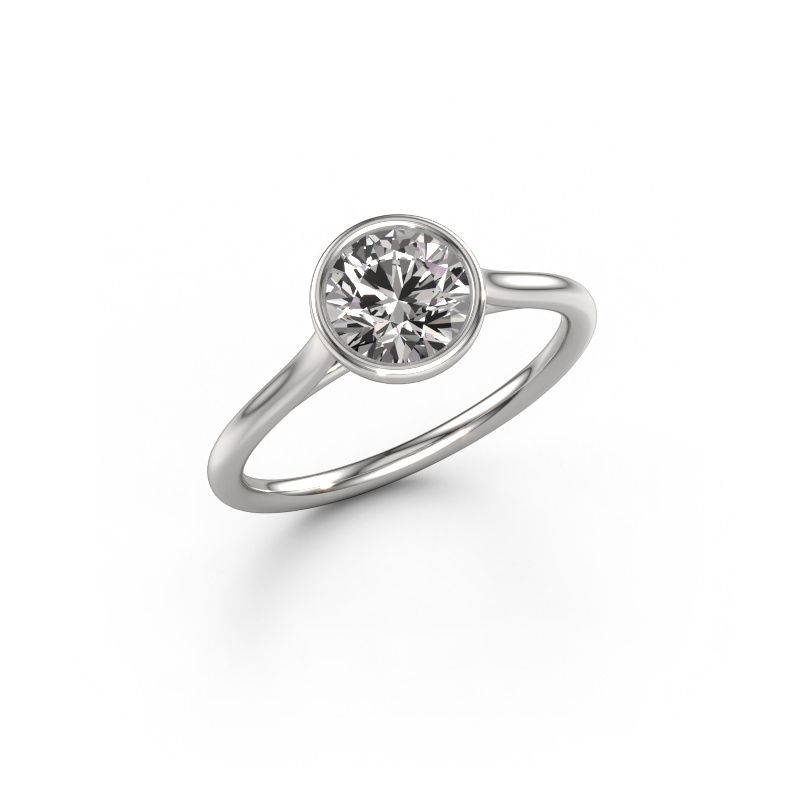 Engagement ring Lavon RND 950 platinum zirconia 6.5 mm