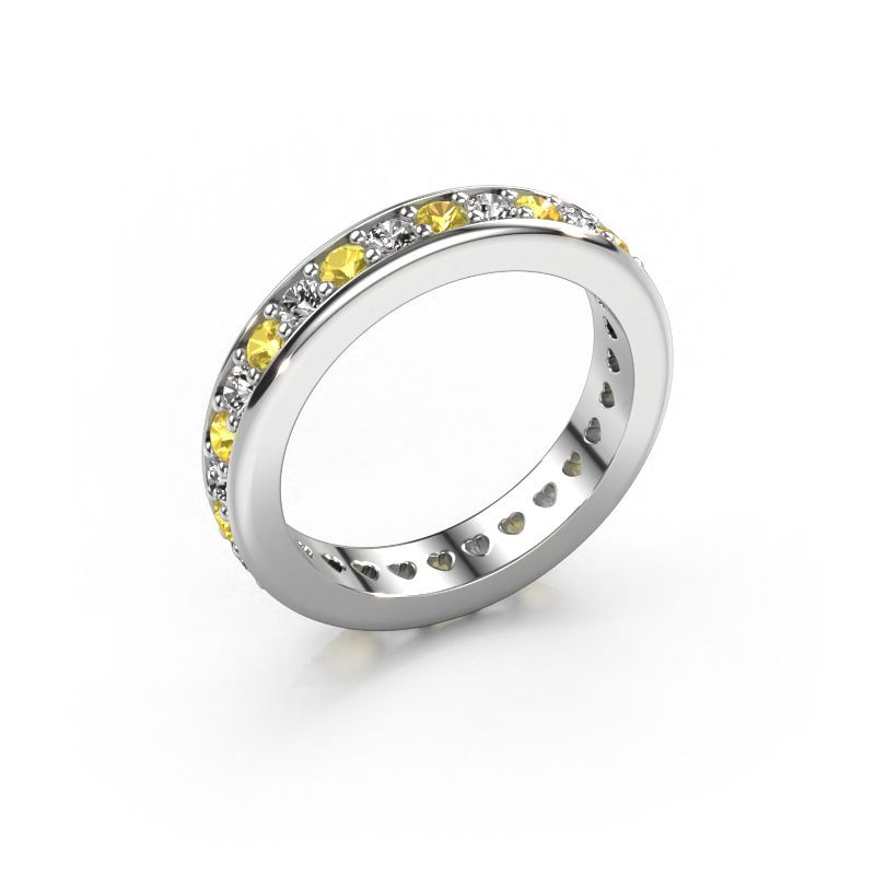 Aanschuifring Nienke 950 platina gele saffier 2.2 mm