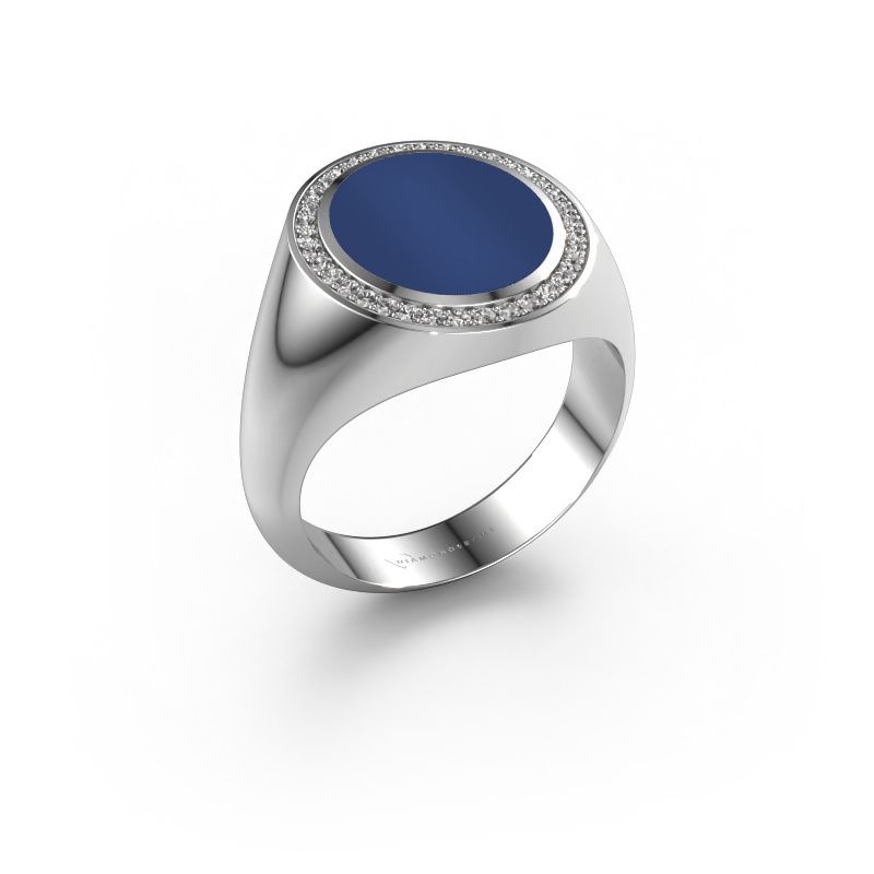 Chevalière Adam 3 950 platine lapis lazuli 13x11 mm