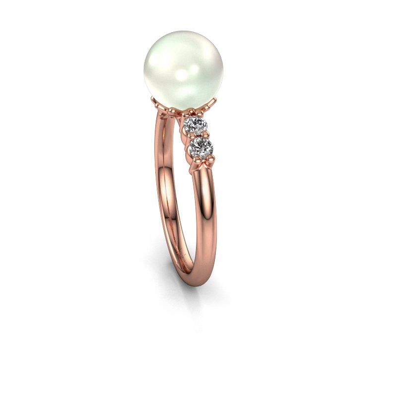Afbeelding van Ring Cecile<br/>585 rosé goud<br/>Witte parel 8 mm