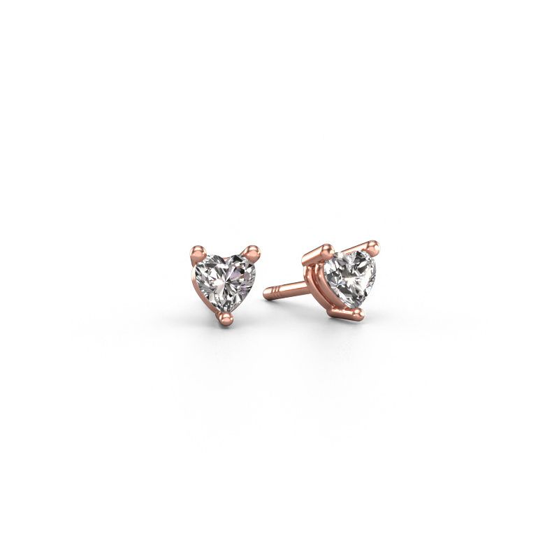 Clous d'oreilles Garnet 585 or rose diamant 0.50 crt