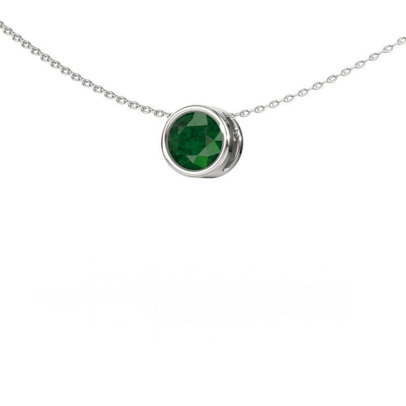 Pendentif Lavon RND 585 or blanc emeraude 6.5 mm