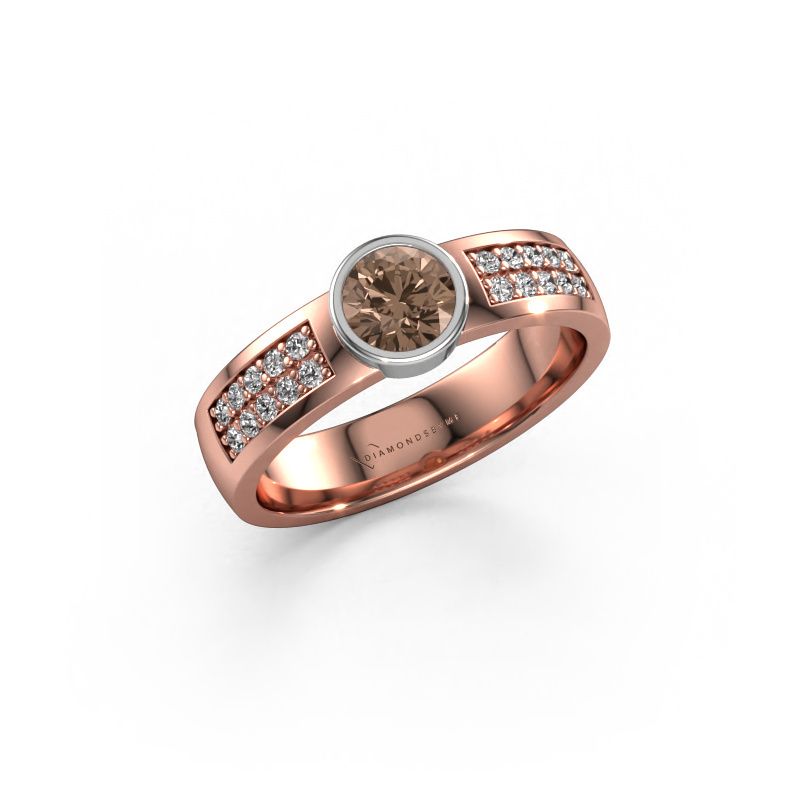 Engagement ring Ise 3 585 rose gold brown diamond 0.55 crt