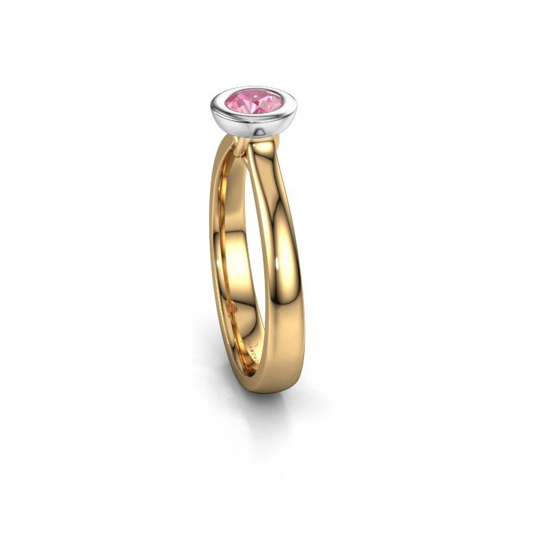 Afbeelding van Verlovings ring Kaylee 585 goud roze saffier 4 mm