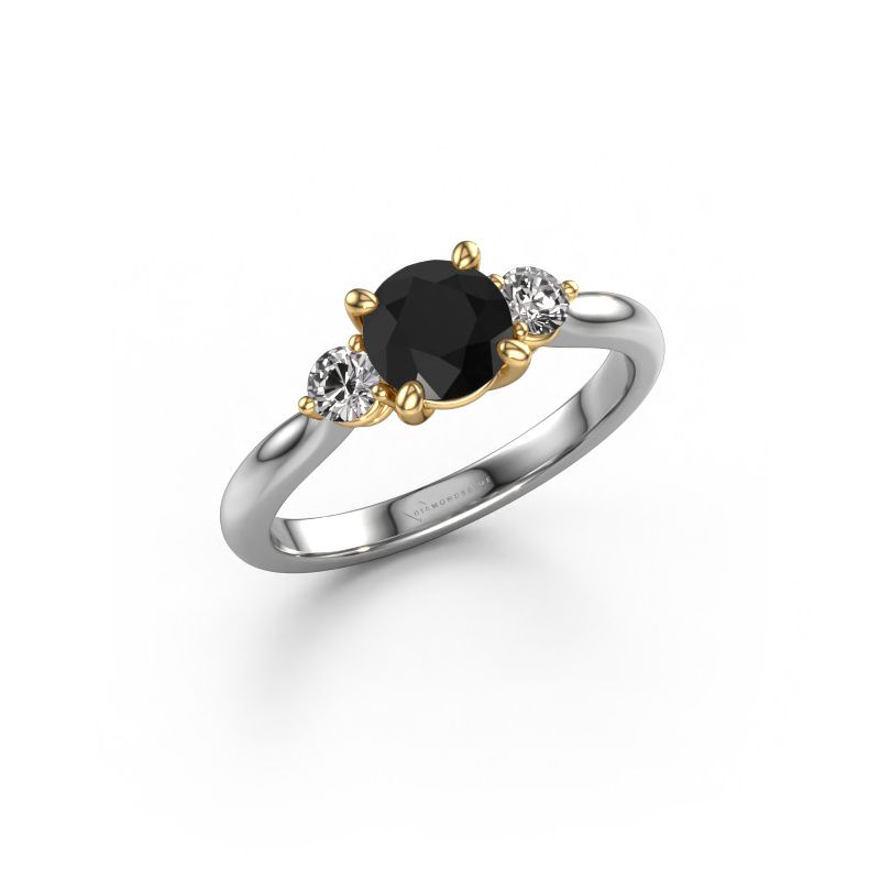 Verlovingsring Lieselot RND 585 witgoud zwarte diamant 1.60 crt