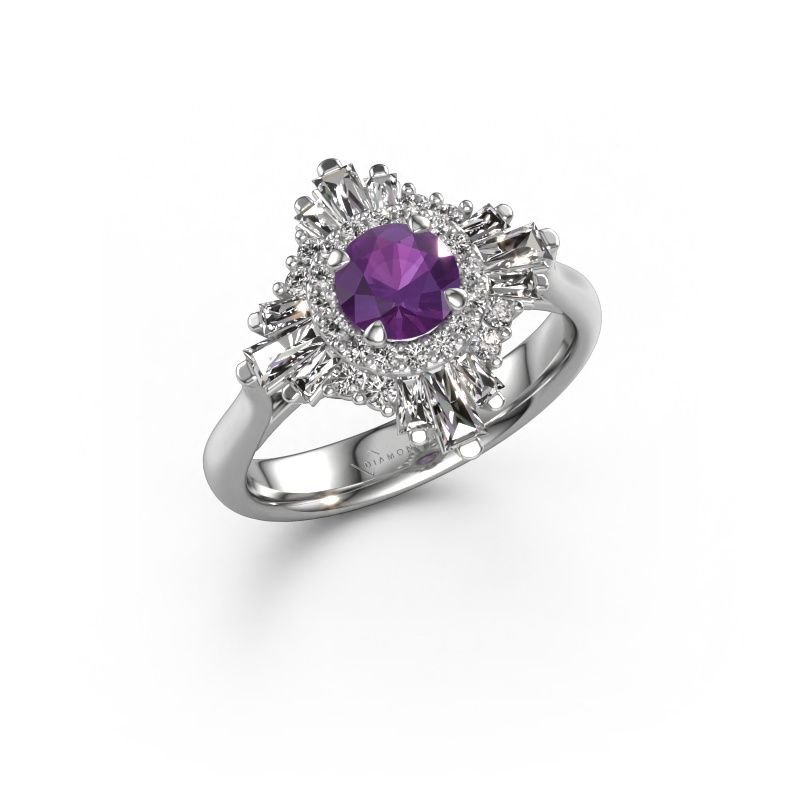 Bague de fiançailles Thalia 950 platine améthyste 5.4 mm