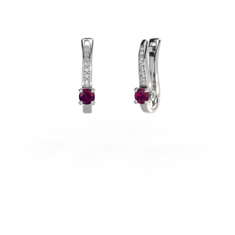 Ohrringe Valorie 585 Weißgold Rhodolit 4 mm