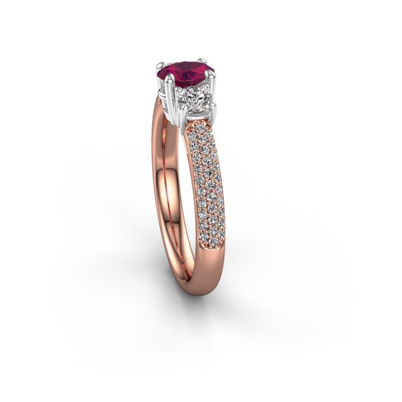 Image of Engagement Ring Marielle Ovl<br/>585 rose gold<br/>Rhodolite 6.5x4.5 mm
