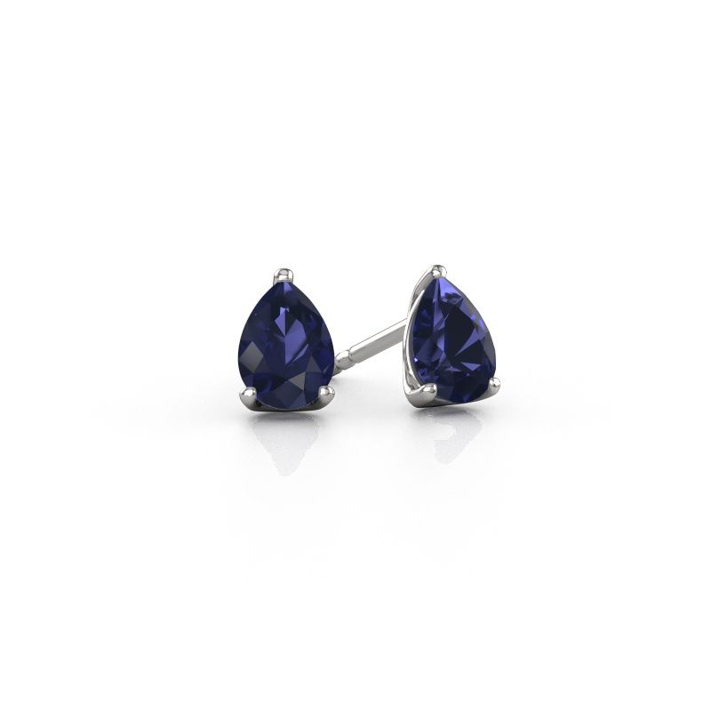 Clous d'oreilles Sam PER 950 platine saphir 7x5 mm