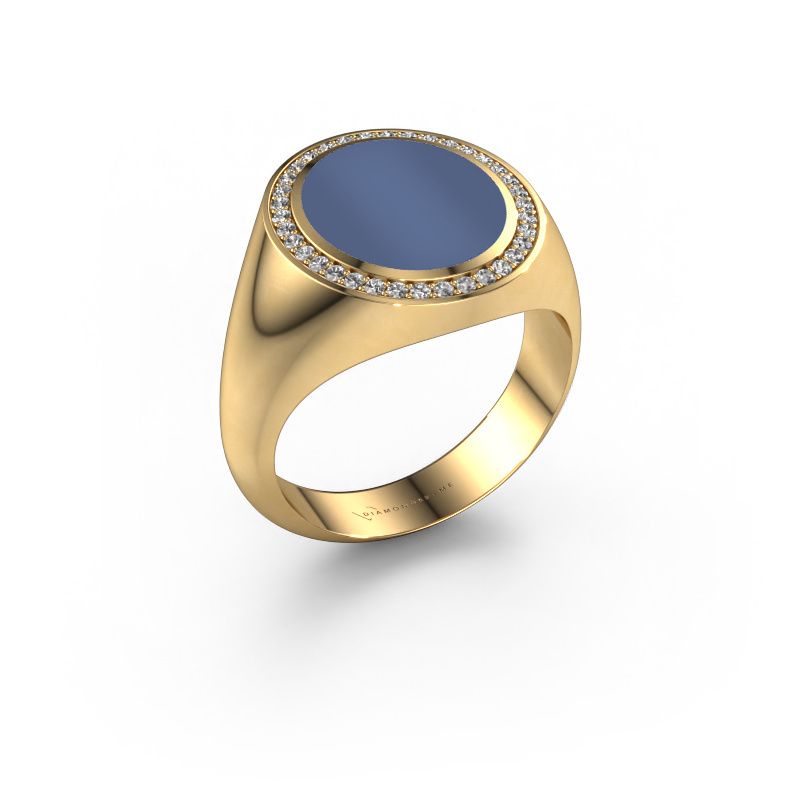 Siegelring Adam 3 585 Gold Blau Lagenstein 13x11 mm