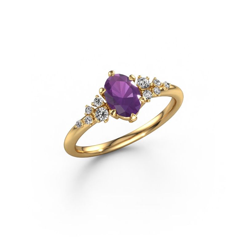 Ring Royce OVL 585 gold amethyst 7x5 mm