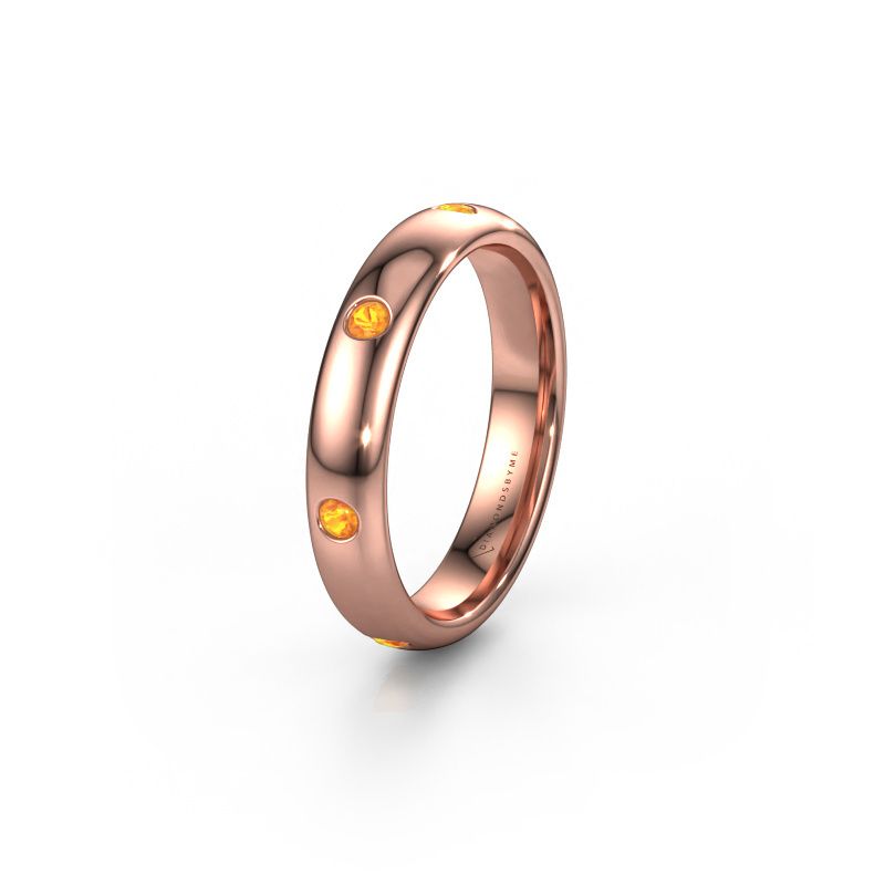 Trouwring WH0105L34BP 585 rosé goud citrien ±4x2 mm