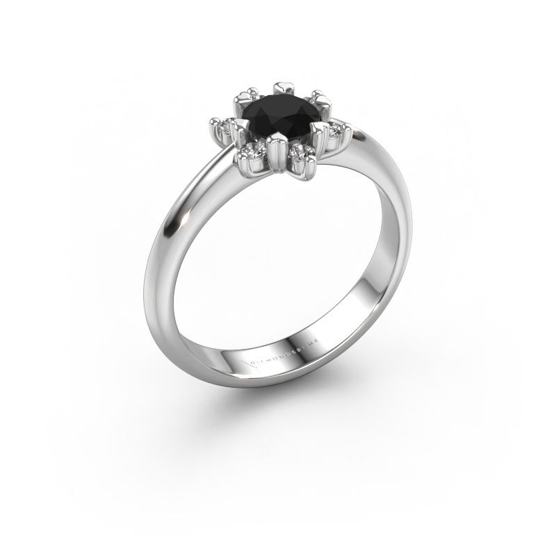 Bague Liesbeth 585 or blanc diamant noir 0.72 crt