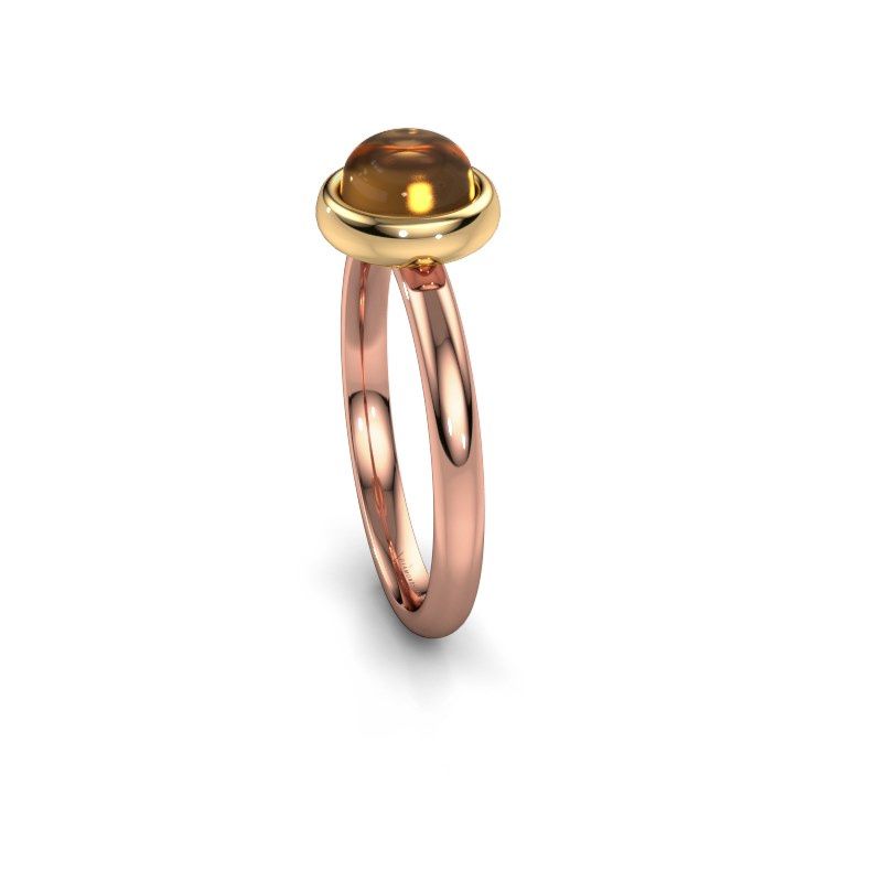 Afbeelding van Ring Blossom 585 rosé goud citrien 6 mm