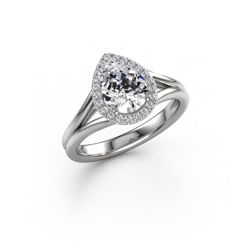 Verlobungsring Verla pear 1 950 Platin Zirkonia 8x6 mm