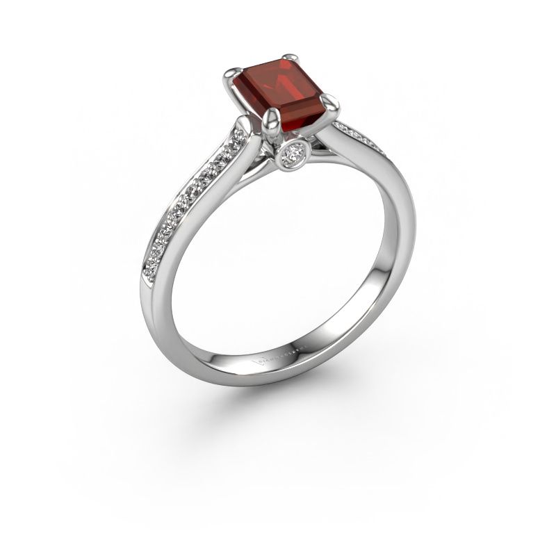 Verlobungsring Valorie eme 2 950 Platin Granat 6.5x4.5 mm