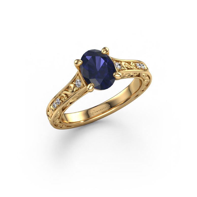 Engagement ring Mallory OVL 585 gold sapphire 8x6 mm