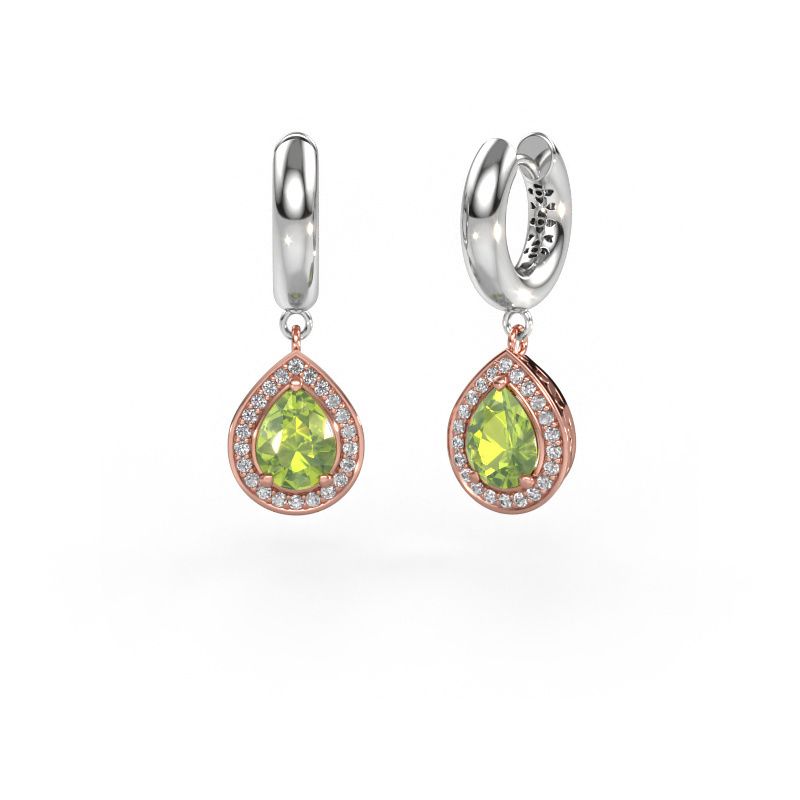 Pendants d'oreilles Barbar 1 585 or rose péridot 7x5 mm