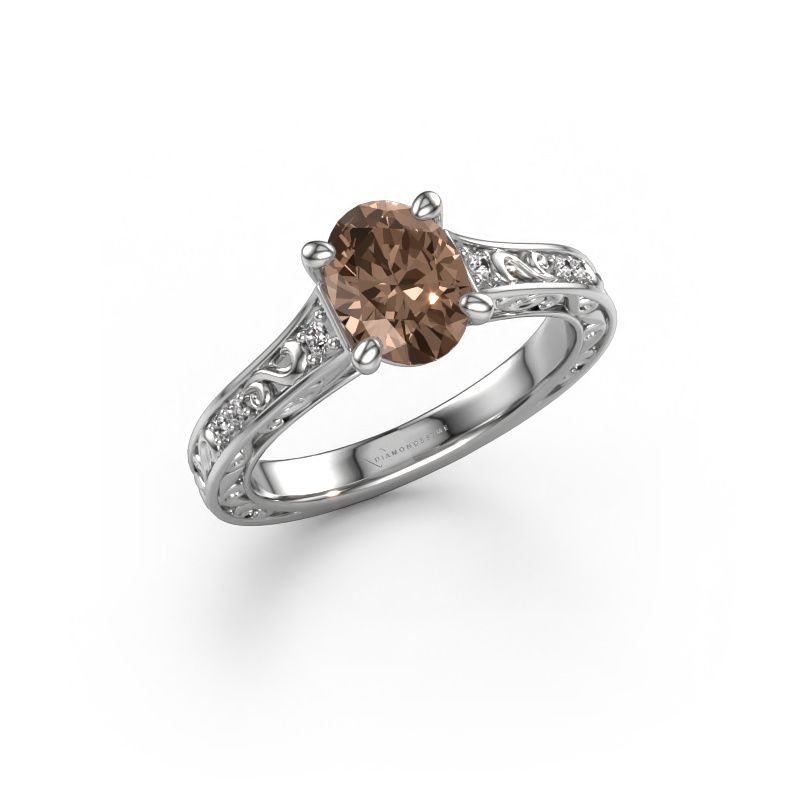 Verlobungsring Mallory OVL 950 Platin Braun Diamant 1.10 crt