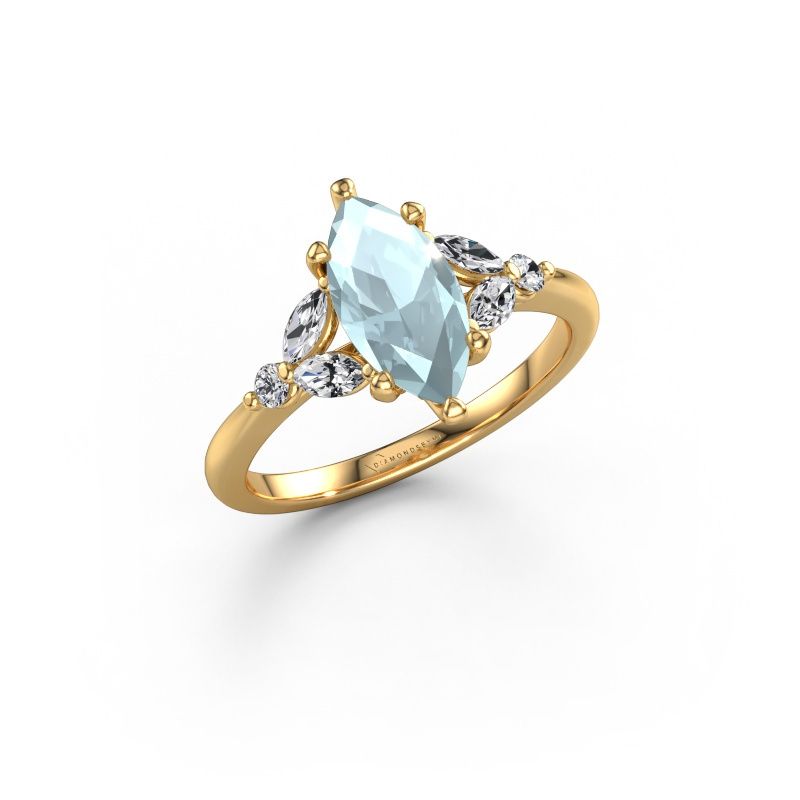 Engagement ring Megan MRQ 585 gold aquamarine 11x5.5 mm