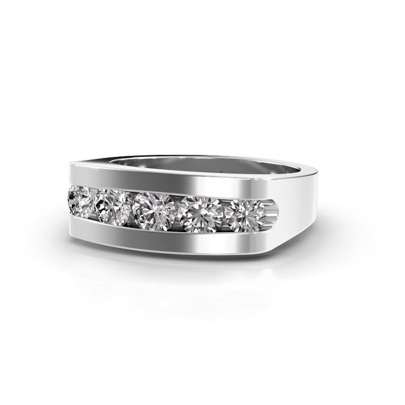 Afbeelding van Heren ring Richard<br/>585 witgoud<br/>Zirkonia 4 mm