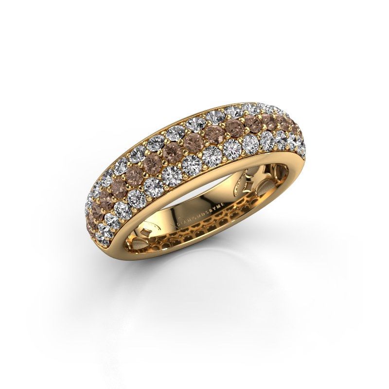 Afbeelding van Ring Emely 8<br/>585 goud<br/>Bruine diamant 1.316 crt
