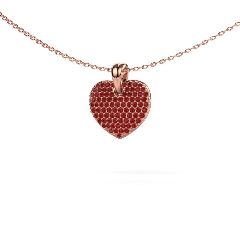 Anhänger Heart 5 585 Roségold Rubin 0.8 mm