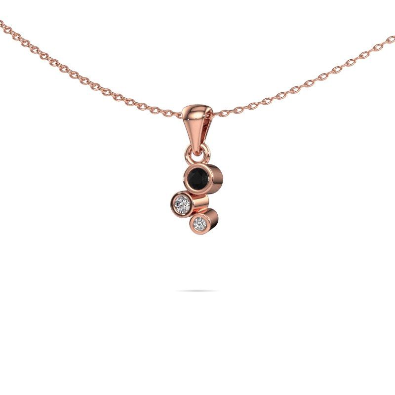 Pendentif Tessa 585 or rose diamant noir 0.117 crt