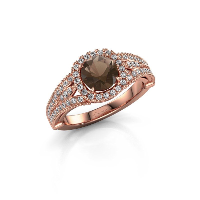 Image of Engagement ring Darla 585 rose gold smokey quartz 6.5 mm