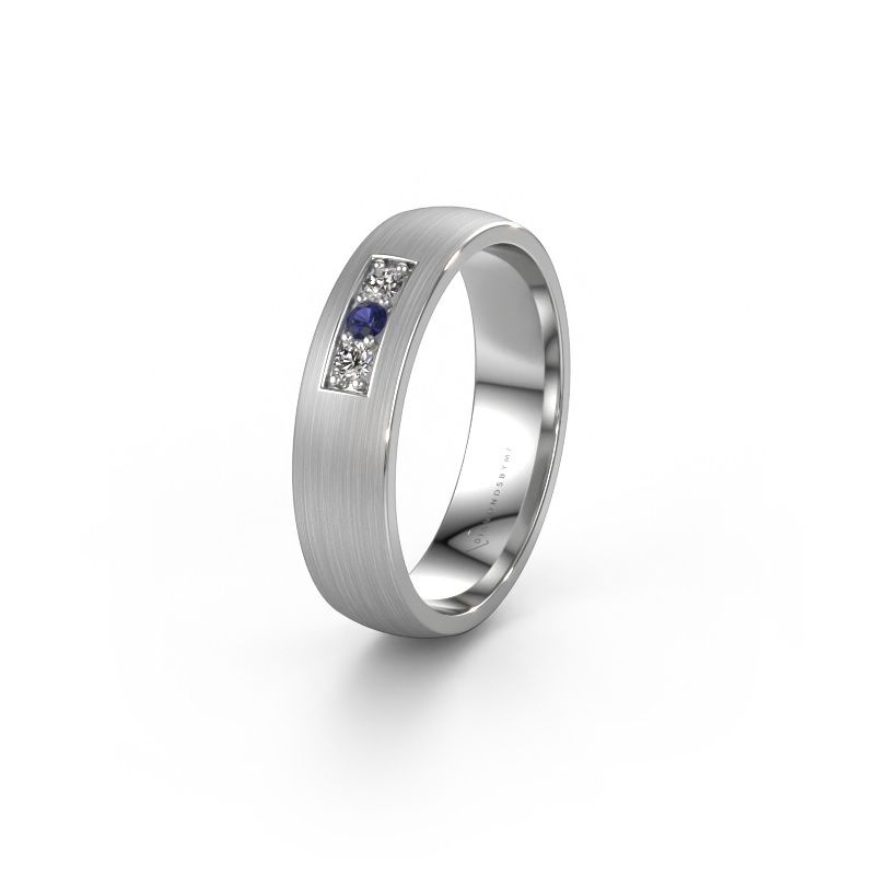 Wedding ring WH0110L25AM 585 white gold sapphire ±5x1.7 mm