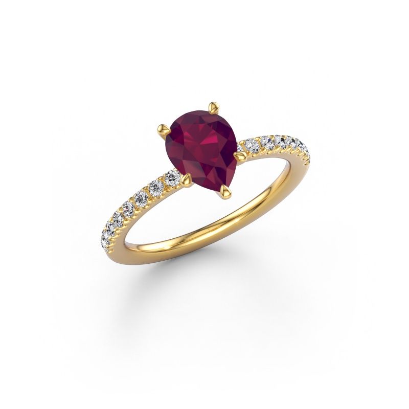 Verlobungsring Crystal PER 2 585 Gold Rhodolit 8x6 mm