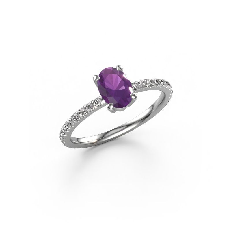 Verlobungsring Lynelle 2 585 Weißgold Amethyst 7x5 mm