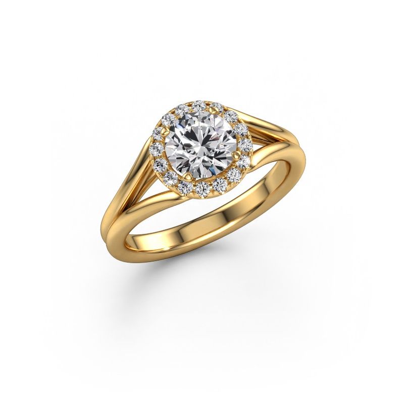 Engagement ring Verla rnd 1 585 gold lab grown diamond 1.14 crt
