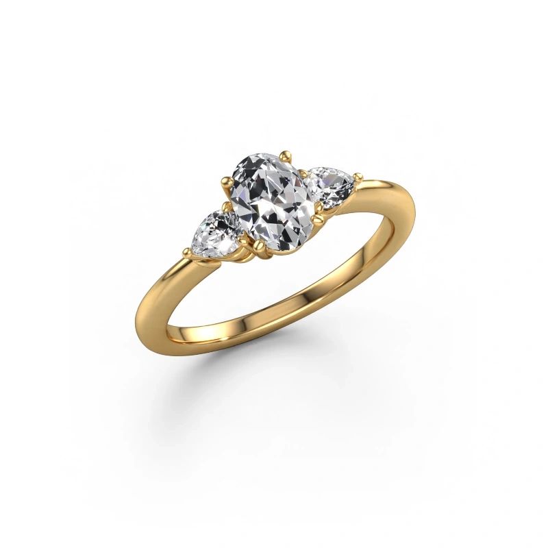 Engagement ring Chanou OVL 585 gold lab-grown diamond 1.120 crt
