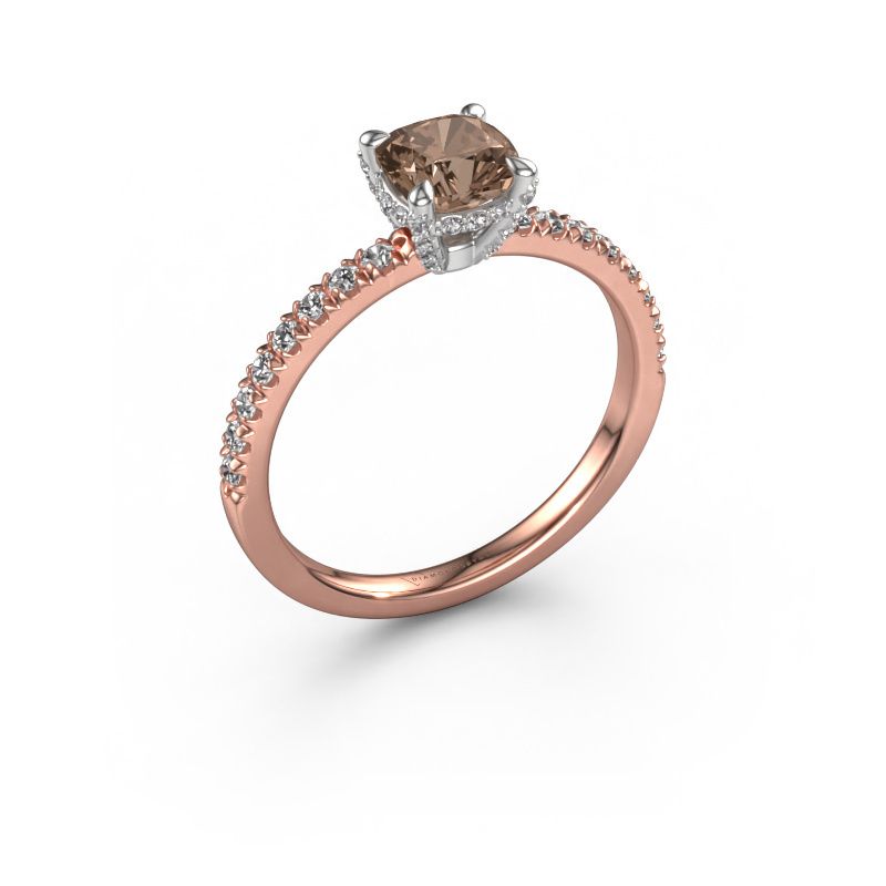 Engagement ring Saskia 1 CUS 585 rose gold brown diamond 1.364 crt