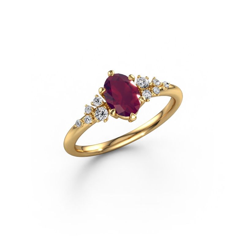 Ring Royce OVL 585 goud rhodoliet 7x5 mm