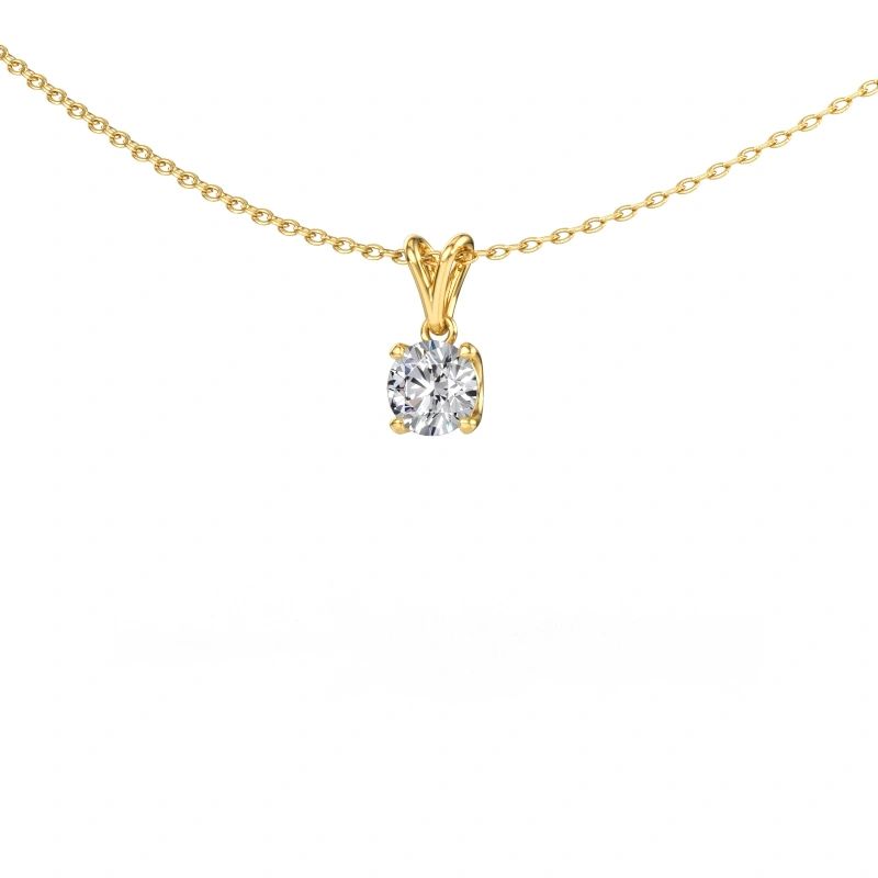 Pendentif Sam RND 585 or jaune diamant synthétique 0.50 crt