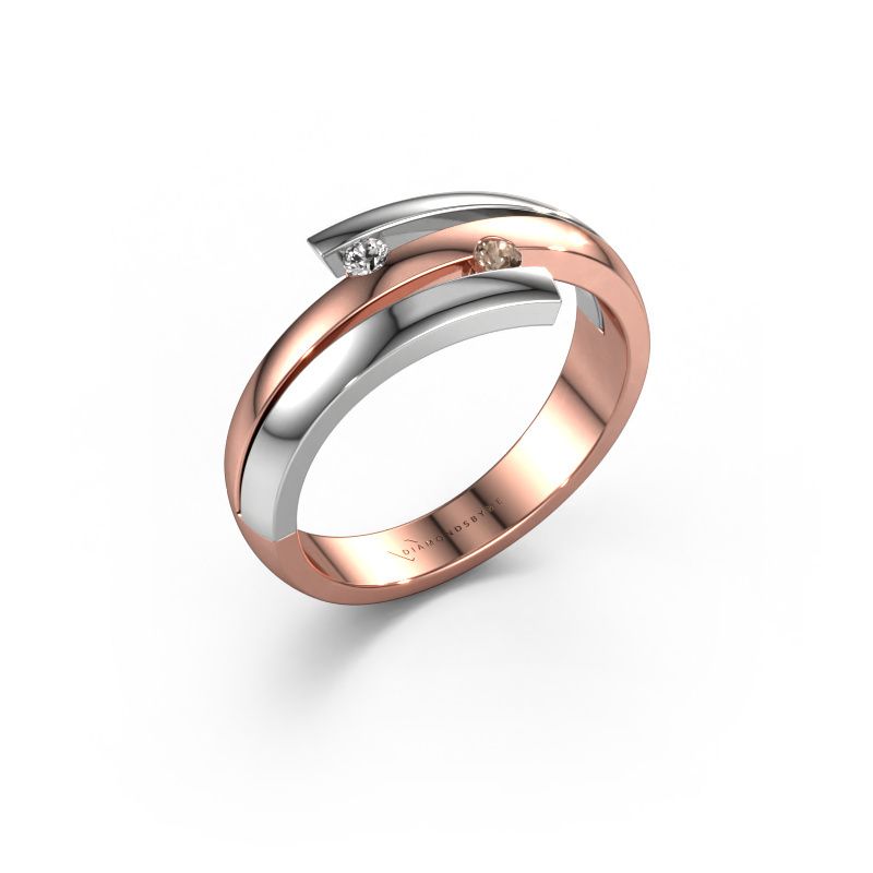 Ring Dena 585 Roségold Braun Diamant 0.06 crt