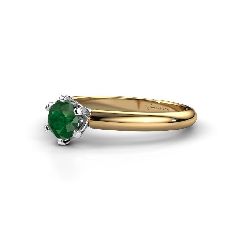 Image de Bague de fiançailles Tiffy 1<br/>585 or jaune<br/>Emeraude 5 mm