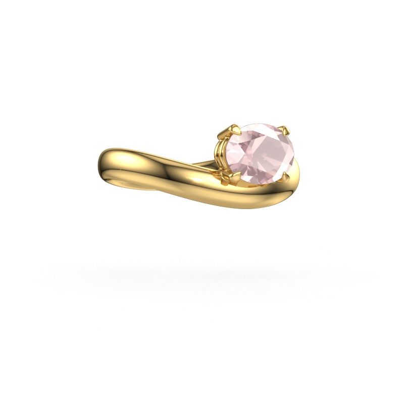 Engagement ring Floor OVL 585 gold morganite champagne 8x6 mm