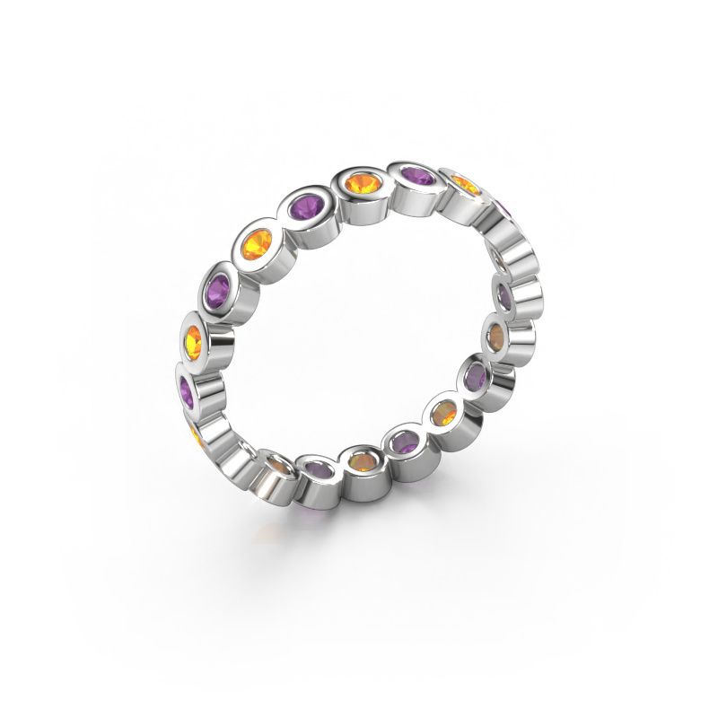 Stackable ring Edwina 1 585 white gold citrin 2 mm