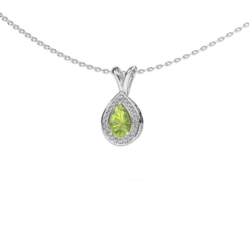 Anhänger Barbar 950 Platin Peridot 6x4 mm