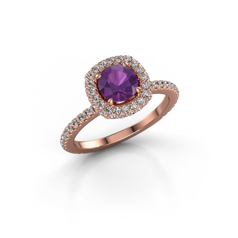 Image of Engagement ring Talitha RND 585 rose gold amethyst 6.5 mm