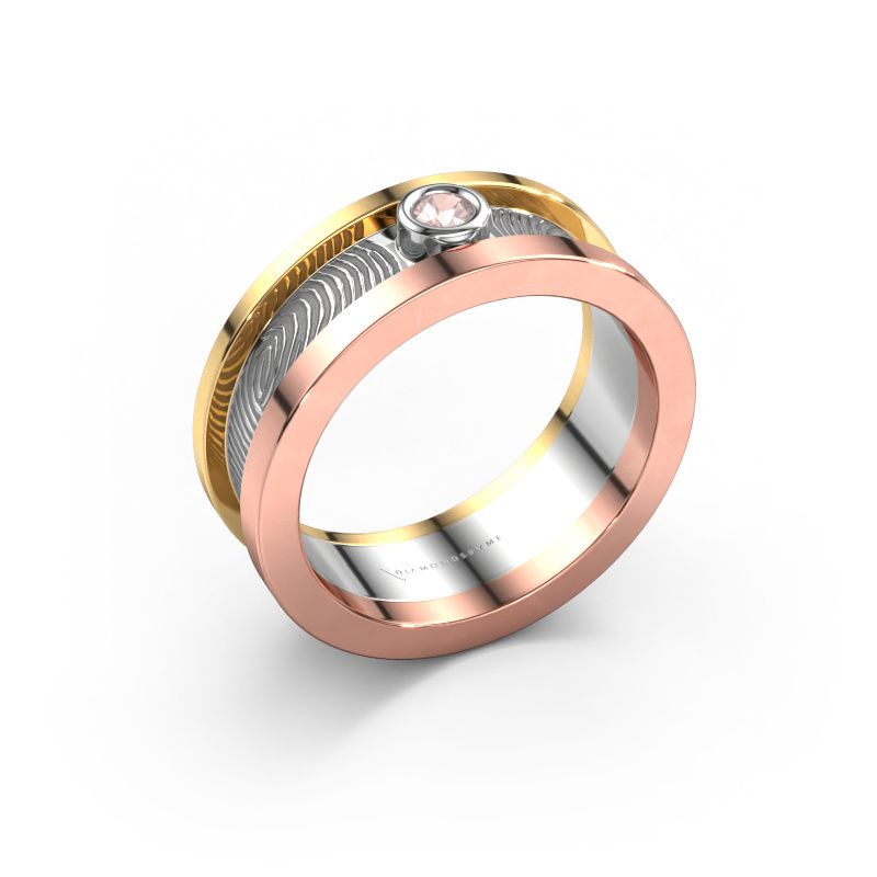 Ehering Francisca 585 Roségold ±7x2.1 mm Morganit Champagner