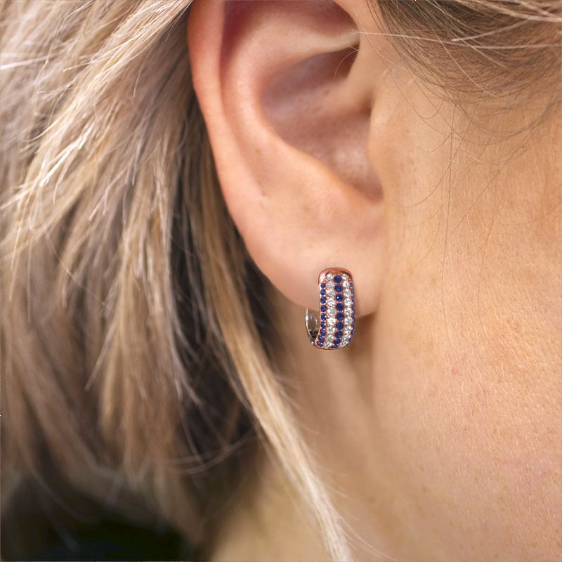Image of Hoop earrings Danika 8.5 B 585 rose gold sapphire 1.1 mm