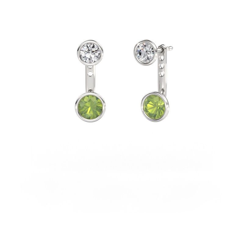 Earrings Halle 585 white gold peridot 6 mm