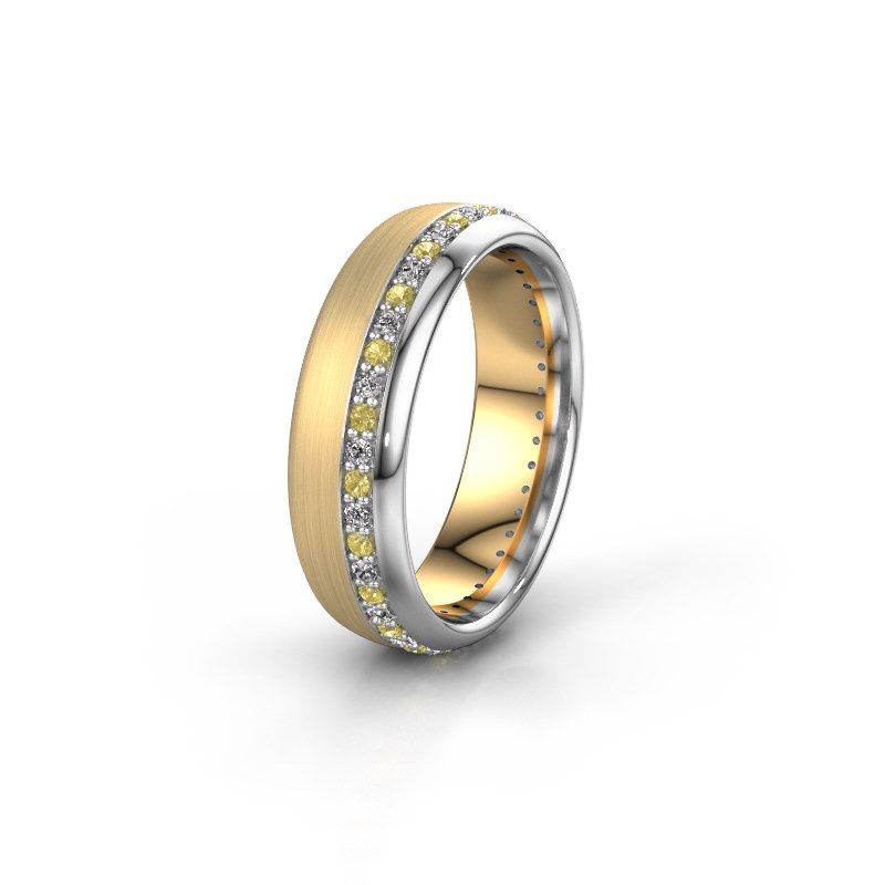 Afbeelding van Trouwring WH0303L36BMP 585 goud gele saffier ±6x2 mm