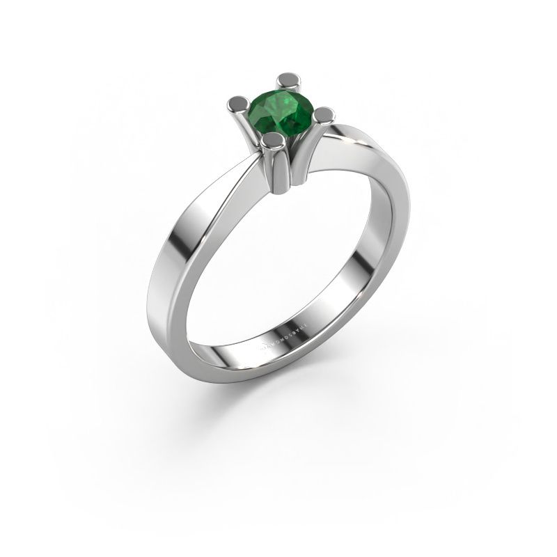 Engagement ring Ichelle 1 950 platinum emerald 4.2 mm